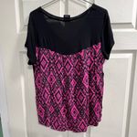 Bobeau  Black and Pink Short Sleeve Top - Size Large - VGUC Photo 1
