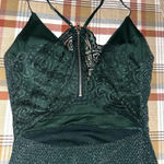 Honey and Rosie  emerald green and silver tinsel mini dress Photo 9