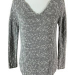 Helmut Lang  Knit Sweater Gray Linen Blend Deep V Hem Detail Pullover P Photo 0