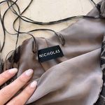 Nicholas The Label Leopard 100% Silk Maxi Dress Sz 2 Tan Photo 1