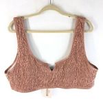 Missguided  Bikini Top Crinkle Scoop Neck Wide Strap Blush Rose Pink Size 18 Photo 0
