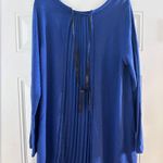 Soft Surroundings  Women's Reserva Sweater‎ Blue pleated Back Wool Blend Size XL Photo 5