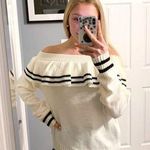 white off the shoulder ruffle sweater Size M Photo 0