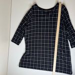J Jill Wearever Womens Black Windowpane Tunic Top Sz L Office Career Minimalist Size L Photo 9