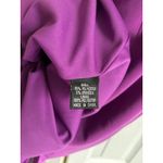 Adrianna Papell Purple Cocktail Dress – Size 10 – Rosette Neckline, Ruched Waist Photo 4