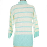 Diane Von Furstenberg Vintage  Sweater Mock Neck 80's Aqua & White Size Small S Photo 1