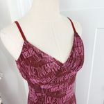 Urban Outfitters LOVE Ruched Mesh Midi Dress Y2K Burgundy Pink Sz M Photo 2