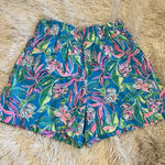 Lilly Pulitzer EUC Lily Pulitzer Stretchy Waist Shorts Sz S Blue Green Pink Photo 0