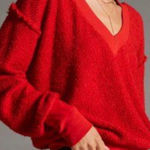 Anthropologie t.la Zuri Sweatshirt/Sweater, Worn Once Red Size L Photo 0