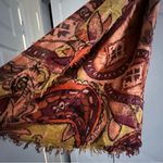 ZARA | Paisley Scarf Shawl Red Yellow Photo 3