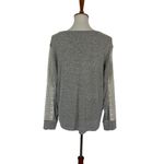Anthropologie Flora Nikrooz Gray Knit Top L Lace Sleeve Pullover Loungewear Casual Cozy Shirt Photo 2