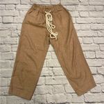 Free People  peach tan cotton beach high waist pants with drawstring rope tie XS Photo 0