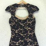 Marciano Black Lace Sheath Dress Cutout Back Nude Lined Cap Sleeve Small Formal Photo 7