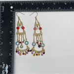 Boho Glam Gold Tone Chandelier w/ Jewel Toned Glass Gems Photo 3