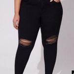 Torrid  size 12R black distressed super soft jegging stretch three button closure Photo 9