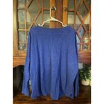 Eileen Fisher  Blue Linen Cotton Blend Knit Long Sleeve Top Shirt Large Photo 1
