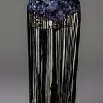 Viscose Gothic Boho Velvet Waist Belt with Long Fringe RaveCostume Festival S/M Blue Photo 0