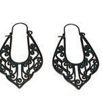 Turquoise Patina Copper Bohemian Filigree Chandelier Women’s Earrings Blue Photo 0