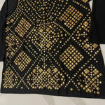 Denim 24/7 Gold Studded Black V Neck Soft Knit Pullover Tunic Blouse Women's 1X Photo 1