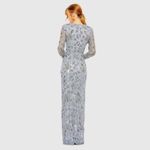 Mac Duggal  93939 Womens High Neck Long Sleeve Embellished Column Gown Dress Photo 4