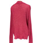 Free People  Berry Pink Asymmetrical Knit Sweater Size Large Cowl Neck Cozy Knit Photo 4