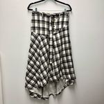 Free People  After You Plaid Maxi Skirt, Black & White | Size Small Photo 2