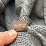 J. McLaughlin  Gray Merino Wool Cape Poncho Rabbit Fur Hood M/L Photo 8