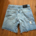 The Kooples  High Waisted Bermuda Distressed Cutoff Denim Shorts Photo 3
