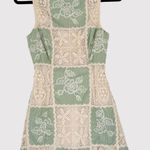 Sofie The Label Dress Green Carmine Patchwork Crochet Mini Cottagecore Small Photo 0