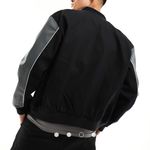 Bershka Motocross Contrast Sleeve Bomber Jacket Photo 2