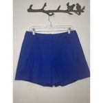 Milly Design Nation stretch cotton twill pleated dress shorts 12 Blue Photo 1