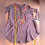 Solitaire Dove Tea Time Garden Tunic top dress gray embroidery colorful size L Photo 10