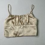 ZARA  Gold Satin Cropped Bustier Top Photo 2