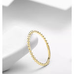 Boutique Dainty 14k Gold Plated S925 Bead Ball Ring‎ Jewelry, Size 6 Photo 5