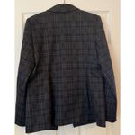 Susan Graver Double-Breasted Blazer Sz 12 Gray & Navy Plaid Office Career Staple Photo 1