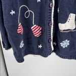 Cherokee  Navy Sweater cardigan winter Snowflake crocheted Design 1X mittens plus Photo 10