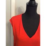 Red Tiered Dress V Neck Social Standard Size XL Stretch Photo 4