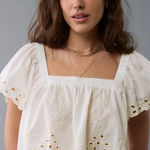 American Eagle  Tie Back Eyelet Crop Top NWT Photo 0