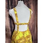 Olivaceous  Maxi Dress yellow floral Sexy Open Back Summer Party Sz Large Photo 5