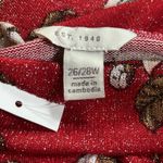 Est. 1946 Downtown Dream Radiant Red Metallic Floral Blouse Size 26/28W New! Photo 7