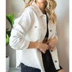 Guess - Thank You Baby Rhinestone Shirt Jacket in White & Silver Photo 6