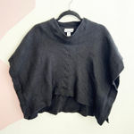 Nordstrom Black Wool Poncho One Size Minimalist Quiet Luxury Soft Neutral Photo 0