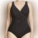 MiracleSuit  Black Pin Point Dot Oceanus‎ One Piece Swimsuit Size 22W Photo 1