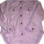 ✨BLACK TAPE Fuzzy Elbow Patch Shacket Shirt Sz Medium Jacket Soft Lilac✨ Purple Photo 7
