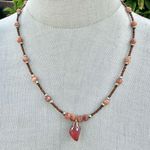 Carnelian Orange beaded pendant necklace Photo 0