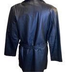 Amalfi Leather belted Jacket black trench Coat Size Medium 90’s Y2K matrix Photo 5