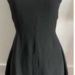 Vince  • Solid Black V Neck Fit Flare Pockets Mini Dress Photo 3