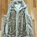 Loft  Woman’s Faux Fur Vest with Stand Collar Size Small Brown Photo 0