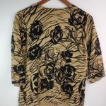 Mercer Street L Black Gold Roses Cardigan Sweater Size L Photo 1