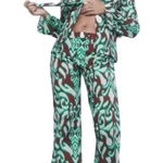 ZARA  The Selena Straight Pants Long Brown Green Cotton Sz XL Photo 0